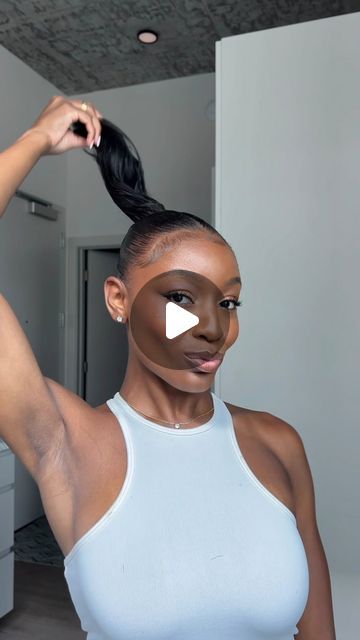 cennedy elexis on Instagram: "the EASIEST ponytail hack.✨ my favorite edge control to use for my sleek hairstyles is the style factor edge boosters control! I’m also loving the @fentyhair strong hold gel right now🩵" Short Slick Ponytail, Straight Hair Edges, Gel Up Hairstyles For Black Women, Ponytail Hairstyles With Edges, Short Ponytail Hairstyles Black Women, Ponytail Braids Hairstyles, Hairstyles With Edges, Hairstyles Gel, Bob Ponytail