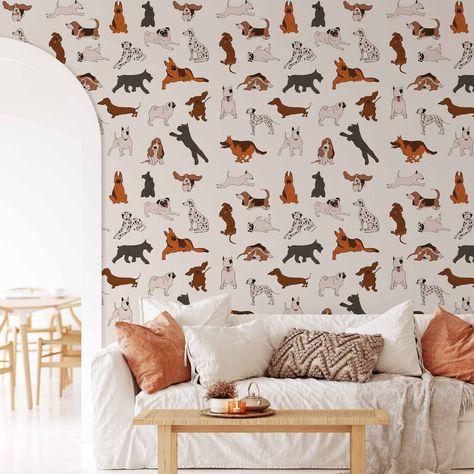 Wall Film, Rainbow Decal, Cracked Paint, Wallpaper Project, Wallpaper Removable, Dog Wallpaper, Smooth Walls, Old Wallpaper, Mixed Breed