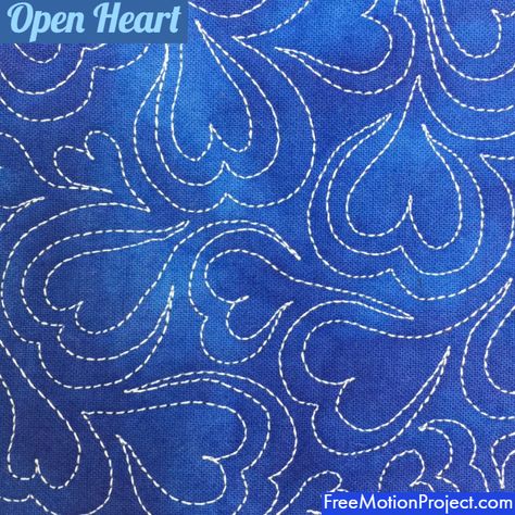 Quick and Easy Open Heart Quilting Design #506 Heart Free Motion Quilting Designs, Heart Quilting Designs, All Over Quilting Designs, Long Arm Quilting Designs, Easy Free Motion Quilting Designs, Block Quilting Designs, Machine Quilting Tutorial, Quilting Stitch Patterns, Sewing Machine Quilting