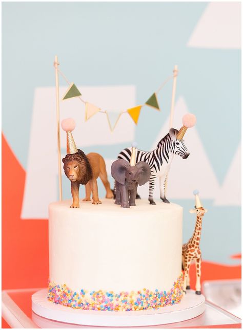 Raleigh birthday party venue party animal themed 2nd birthday photos party animal cake 2nd birthday cake Raleigh cake artist Alara & Zane Animal Cake 2nd Birthday, 2 Year Birthday Animals, Animal Cake 1st Birthday, Animal Themed Birthday Party Two, Animal Party Hat Cake, 2 Year Themed Birthday Party, Party Animal Cake Ideas, Animal Parade Cake, Cake With Animals Birthday