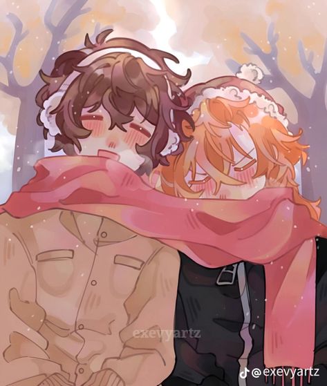 Art cr: @exevyartz on tiktok Soukoku Christmas, Skk Fanart, Soukoku Manga, Chuuya Fanart, Soukoku Matching, Bsd Pfp, Bungou Stray Dogs Characters, Bongou Stray Dogs, Stray Dogs Anime