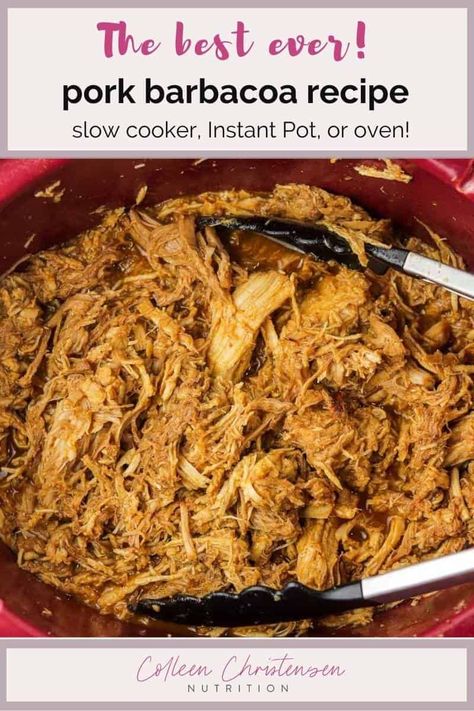 Barbacoa Slow Cooker, Sweet Pork Barbacoa, Barbacoa Pork, Pork Barbacoa, Sweet Pork Recipe, Pork Oven, Making Tacos, Witch's Kitchen, Pork Meals