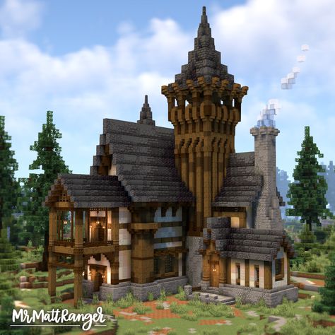 Big Minecraft Houses Mansions, Minecraft Taiga House, Modern Minecraft Houses Interiors, Midevil Minecraft Build, Modern Minecraft Houses Tutorials, Minecraft House Survival, Medieval Guild, Magical Minecraft, Castle Blueprints