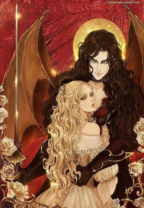 Atheryal Fae Princess Art, Dracula And His Wife, Vampire Romance Art, Dracula Wife, Vampire Couple Art, Hades Und Persephone, Vampire Couple, Dracula Art, Era Victoria