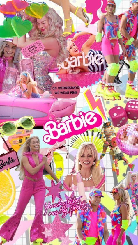 Barbie Black Dress, Barbie Black And White, Barbie Bangs, Barbie Movie Premiere, Barbie Beach, Ugly Cakes, Barbie The Movie, Movie Collage, Barbie Theme