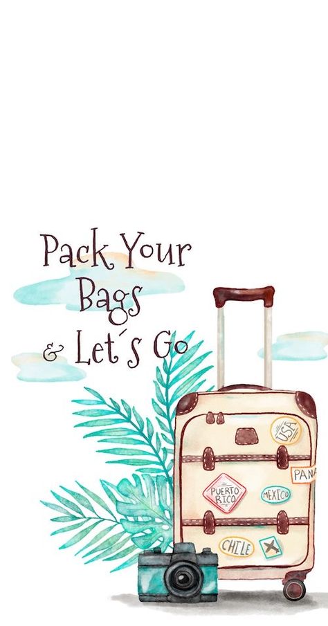 Bag Illustration, Travel Drawing, Travel Wallpaper, Pack Your Bags, Travel Illustration, Travel Diary, Travel Book, Journal Inspiration, Travel Quotes