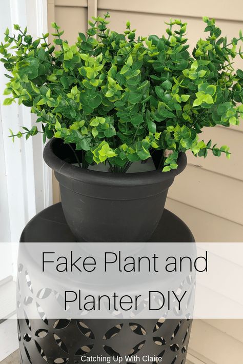 Easy Artificial Plant and Planter DIY – porch ideas - fake plant for porch Diy Porch Ideas, Keeping Plants Alive, Fake Potted Plants, Planter Diy, Porch Plants, Porch Planters, Fake Plants Decor, Artificial Plants Outdoor, Diy Porch