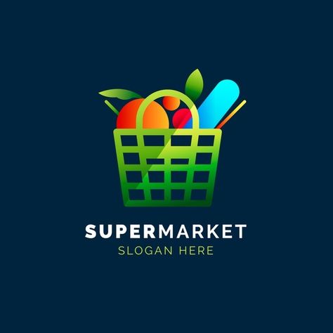 Supermarket logo concept | Free Vector #Freepik #freevector #logo #business #template #shopping Shopping Cart Logo, Supermarket Logo, Cart Logo, Market Logo, Food Logo Design Inspiration, Gold Logo Design, Agriculture Logo, Bird Logo Design, Construction Logo Design