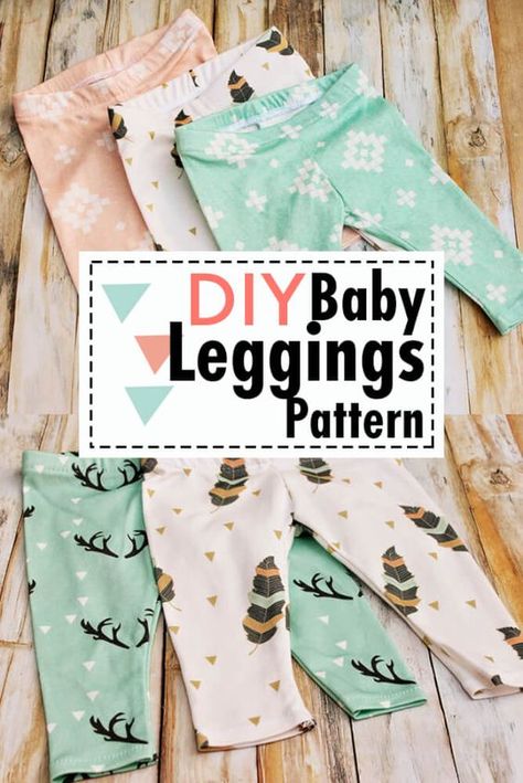 Free Baby Leggings Pattern! Sew some adorable baby leggings for your little cutie pie. Baby leggings pattern comes with an easy tutorial that is simple to follow and can be made in 20 minutes! #babysewing #sewingprojects #sewingideas #kidsewing #babyleggings #babyleggingspattern #sewingpattern #freesewingpattern Christmas Baby Gifts, Diy Baby Leggings, Baby Leggings Pattern, Diy Bebe, Costura Diy, Baby Sewing Projects, Beginner Sewing Projects Easy, Baby Sewing Patterns, Baby Projects