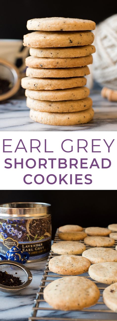 Earl Grey Shortbread Cookies, Earl Grey Shortbread, Lavender Earl Grey, Cookies Shortbread, Lemon Shortbread Cookies, Short Bread, Cookies Baking, Shortbread Recipes, Tea Cookies