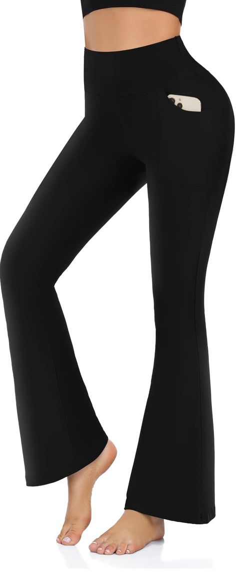 Bell Bottom Leggings, Black Flared Leggings, Bootcut Yoga Pants, Bootleg Pants, Jazz Pants, Jazz Dress, Wide Leg Yoga Pants, Yoga Pants With Pockets, Flared Leggings