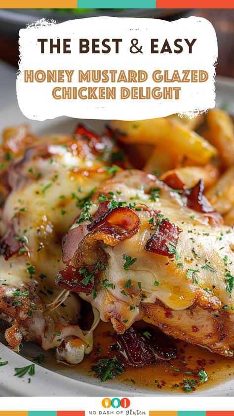 Honey Mustard Glazed Chicken Delight Main Meals For A Crowd, Honey Mustard Bacon Chicken, Honey Mustard Glazed Chicken, Honey Bacon Chicken, Chicken Dinner For A Crowd, Tender Chicken Delight, Special Chicken Recipes, Easy Chicken Recipes For A Crowd, Quick Supper Ideas Easy