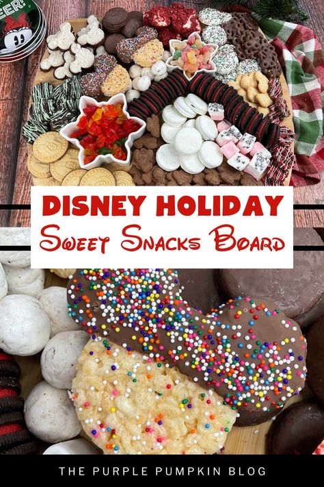 Disney Holiday Sweet Snacks Board Tacos Charcuterie Board, Snacks Charcuterie Board, Al Pastor Pork, Chicken Al Pastor, Snacks Board, Coated Oreos, Disney Breakfast, Cheese Board Easy, Pumpkin Rice Krispie Treats