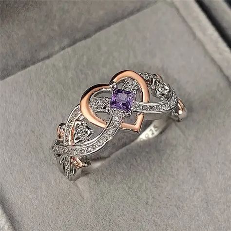 Temu | Explore the Latest Clothing, Beauty, Home, Jewelry & More Amethyst Birthstone Ring, Amethyst Birthstone, Purple Sapphire, Trendy Ring, Romantic Roses, Zircon Ring, Men's Jewelry Rings, Jewelry Wedding, Engagement Jewelry