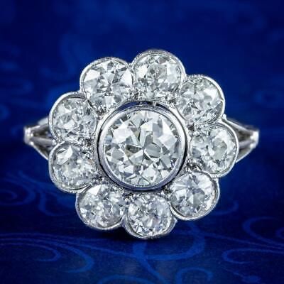 www.Jewelry-Gift.com ANTIQUE EDWARDIAN DIAMOND DAISY CLUSTER RING 3CT TOTAL. Antique Jewellery Online, Antique Jewelry Rings, Ring Pictures, Antique Jewellery, Cluster Ring, Vintage Watches, Online Jewelry, Jewelry Gift, Diamond Rings