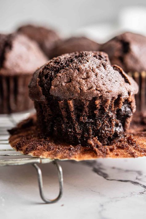 Sourdough Chocolate Muffins - Home Grown Happiness Chocolate Chip Sourdough Muffins, Sourdough Chocolate Muffins, Discard Muffins, Sourdough Muffins, Brownie Muffins, Discard Recipes, Gluten Free Sourdough, Sourdough Discard, Sourdough Baking