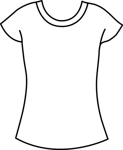 Sweet Clip Art - Cute Free Clip Art and Coloring Pages T Shirt Drawing Ideas, Shirt Drawing Ideas, Shirt Outline, Blank Tshirt, T Shirt Drawing, Cleaning Schedule Templates, Outline Template, Hoodie Images, Body Outline