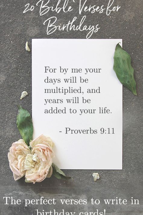 Bible Verses for Birthdays | Inspirational verses to write in birthday cards! Bible Verses For Birthdays, Proverbs 9, Learn The Bible, Birthday Quotes For Daughter, English Grammar Worksheets, Best Bible Verses, Bts Jungkook Birthday, Inspirational Verses, Birthday Captions