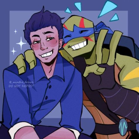 Tmnt Crossover, Rottmnt Leo, Ben Schwartz, Teenage Turtles, Drawing Meme, Tmnt Movie, Tmnt Leo, Turtle Tots, Leonardo Tmnt