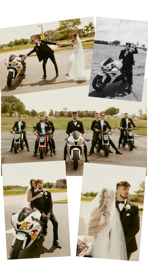 Bride and groom, wedding day, motorcycle photos. Motorcycle Wedding, Bride And Groom, Wedding Day