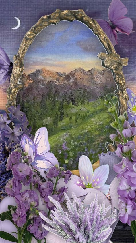 #purple #butterfly #lavender #green #flowers #fairy #lilac #lavender #light #frame #painting #art #slay #cool Lilac Fairy Aesthetic, Dream Bored, Lavender Fairy, Lilac Aesthetic, Lilac Fairy, Lavender Moon, Celtic Goddess, Green Pictures, Light Frame