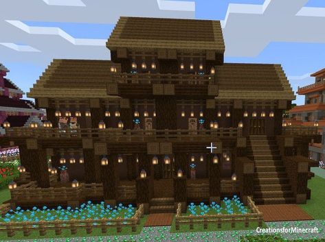 Dark Oak Minecraft House, Minecraft Bases, Oak Room, Easy Minecraft Houses, Minecraft Bedroom, Minecraft House Designs, Minecraft House, Wood House, Blue Orchids