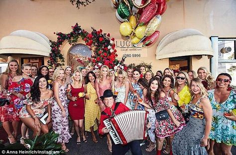 No expense spared! Anna Heinrich's La Dolce Vita-themed hens do reportedly racked up a who... Anna Heinrich, Lemon Themed Party, Italian Themed Parties, Riviera Chic, Bridal Party Pajamas, Italian Theme, Mediterranean Wedding, Restaurant Wedding, Dressup Party