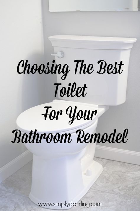 Thinking of updating your bathroom? Make sure a new toilet is on the list and check out these tips for choosing the best toilet for you. Tinted Mason Jars, Bathroom Upstairs, Wc Design, Decorating A New Home, New Toilet, Bathroom Remodel Tile, Floor Remodel, Toilet Design, Bathroom Remodel Shower