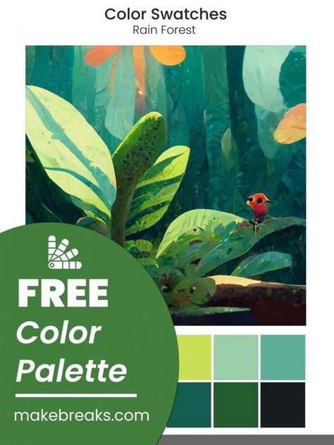 Free color palette or color swatches for procreate or you favourite coloring and painting app :) Check out our 100s of other free color swatches. Color Palette Forest, Free Procreate Color Palettes, Procreate Palette, Free Procreate, Paint App, Procreate Brushes Free, Forest Color, Digital Graphic Design, Forest Illustration