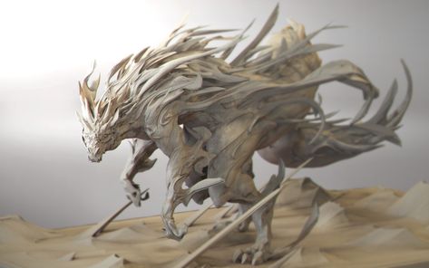 ArtStation - Dragon's concept, keita okada Fu Dog, 3d Modelle, Clay Art Projects, Wood Carving Art, Creature Concept Art, Arte Fantasy, 판타지 아트, Creature Concept, Figurative Sculpture