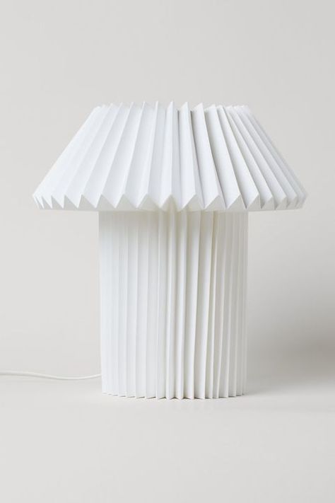 Pleated table lamp H&M Home Paper Table Lamp, Diy Lampe, Modern Table Lamps, Paper Table, Rechargeable Lamp, Gold Table Lamp, Mood Lighting, H&m Home, Portable Table