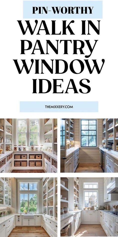 Looking to upgrade your pantry? Check out these walk-in pantry ideas with windows for a fresh and airy vibe! Whether you have a small or large space, a narrow or spacious layout, we've got you covered. Explore creative pantry designs featuring natural light from stunning windows. From clever shelving solutions to stylish organization ideas, get inspired to transform your pantry with the help of our handy pins. Enhance functionality and aesthetics by incorporating a beautiful window into your wal Butlers Pantry Ideas Layout, Walk In Pantry Ideas Layout, Pantry Window, Modern Farmhouse Pantry, Small Walk In Pantry, Pantry Designs, Walk In Pantry Ideas, Narrow Pantry, Pantry Shelving Ideas