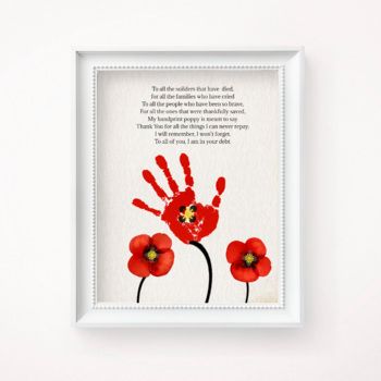 Remembrance Day Activity, Remembrance Day Poems, Handprint Printable, Fall Handprint Crafts, Remembrance Day Activities, Memorial Day Activities, Remembrance Day Art, Poppy Craft, Remembrance Day Poppy