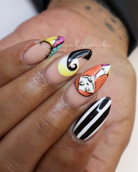 Nightmare Before Christmas before Christmas🎃💀 . . #nails #nailusa #nailart #naildesign #nailsofInstagram #naildesigns #nailsoftheday #naildesignsideas #acrylic #acrylicnails #raleigh #durham #raleighnails #trend #trendynails #nailinspo #funnails #colorfulnails #raleighnailtech #fallnails #halloween #halloweennails #nightmarebeforechristmas Nightmare Before Christmas Christmas, Before Christmas Nails, Nightmare Before Christmas Nails, Oogie Boogie, Christmas Nail Designs, Christmas Nail, Nightmare Before, Nail Tech, Christmas Christmas