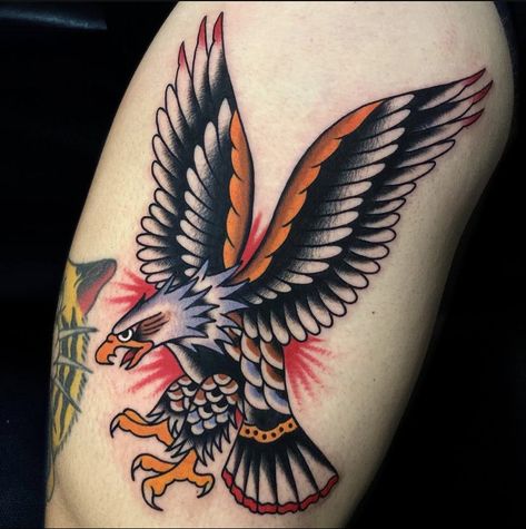 Eagle American Traditional Tattoo, Traditional Eagle, Traditional Eagle Tattoo, Traditional Tattoo Flash Art, Traditional Style Tattoo, Traditional Sleeve, Eagle Tattoos, Eagle American, Eagle Tattoo