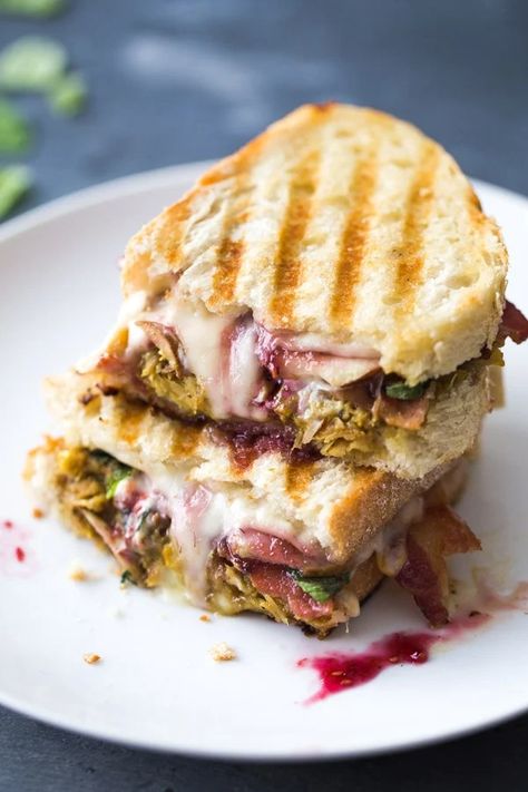 Loaded Turkey Panini (For Thanksgiving Leftovers) Recipe - Pinch of Yum Turkey Panini Recipes, Easy Leftover Turkey Recipes, Turkey Panini, Leftover Thanksgiving Sandwich, Turkey Sandwiches Recipes, Pinch Of Yum, Panini Recipes, Thanksgiving Leftover Recipes, Thanksgiving Turkey Leftovers