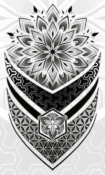 Geometric Illusion Tattoo, Geometric Throat Tattoo, Mandala Tattoo Sleeve Women, Geometric Tattoo Shoulder, Tato Maori, Small Mandala Tattoo, Pikachu Tattoo, Small Chest Tattoos, Geometric Mandala Tattoo