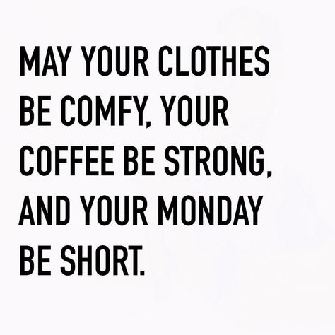 May your clothes be comfy. Your coffee strong, and your Monday be short. Strawberry Infused Water, Funny Monday Memes, Monday Memes, Monday Humor, 9gag Funny, Infused Water Recipes, Funny Animal Quotes, Water Recipes, Cheer You Up