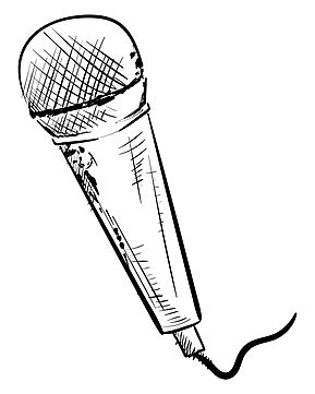 Mic Drawing Easy, Mic Sketch, Microphone Sketch, Mic Drawing, Mic Png, White Microphone, Microphone Illustration, Microphone Drawing, Microphone Icon