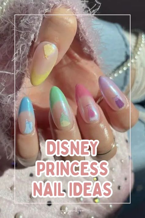 This post has over 65 Disney Princess Nail Ideas. From amazing Elsa to beautiful Belle, there is lots of nail inspo here for your next Disney Park adventure. So let’s head into the festive Mickeyverse with these amazing Disney Nails. Disney Princess Nail, Disney World Nails, Cinderella Nails, Spooky Disney, Disney Halloween Nails, Jasmine Nails, Disney Princess Nails, Disney Christmas Nails, Belle Nails