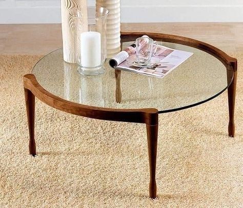 Glass And Wood Coffee Table, Center Table Living Room, Furniture Design Chair, Table Decor Living Room, Furniture Design Wooden, Wood Coffee Table, Dining Table Design, Diy Wood Projects Furniture, Living Table