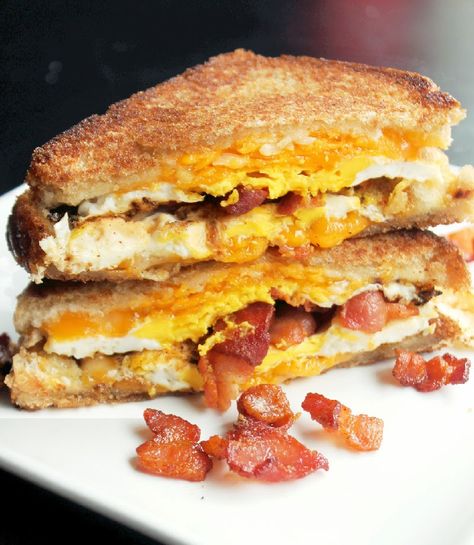 Bacon Egg and Cheese Grilled Cheese Sandwich - Creole Contessa Bacon Egg And Cheese Sandwich, Air Fryer Recipes Breakfast, Southern Breakfast, Egg And Cheese Sandwich, Bacon Sandwich, Bacon Egg And Cheese, Bacon And Eggs, Egg And Cheese, Egg Sandwiches