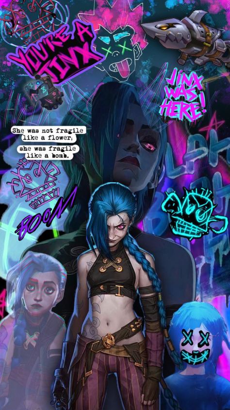 #jinx #jinxarcane #arcane #arcaneleaugeoflegends #lol #leagueoflegends Arcane Username Ideas, Isha Arcane Wallpaper Iphone, Jinx Arcane Wallpaper Phone, Jinx Iphone Wallpaper, Isha Arcane Phone Wallpaper, Arcane Iphone Wallpaper, Jinx Room, Arcane Wallpaper Aesthetic, Male Jinx