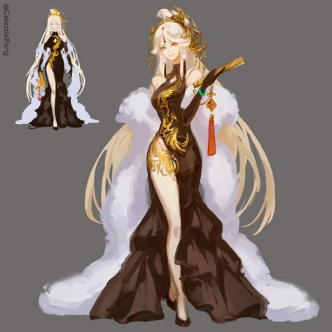 Genshin Ningguang Fanart, Lady Ningguang, Genshin Ningguang, Ningguang Fanart, Beidou X Ningguang, Celestial Fang, Genshin Art, A Drawing, Anime Outfits