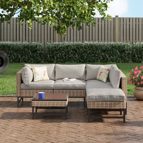 Outdoor Swings, Grey Outdoor Furniture, Rattan Patio Furniture, Sectional With Ottoman, Porch Furniture, Outdoor Swing, Corner Chair, Patio Sofa, Conversation Set Patio