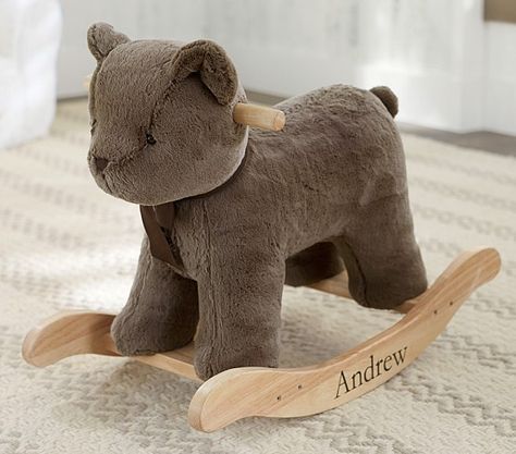 Bear Plush Rocker | Pottery Barn Kids Baby Boy Elephant Nursery, Nursery Rocker, Teddy Bear Nursery, Nursery Animals, Boy Nursery Themes, Trendy Baby Nursery, Bear Nursery, Elephant Plush, Elephant Nursery