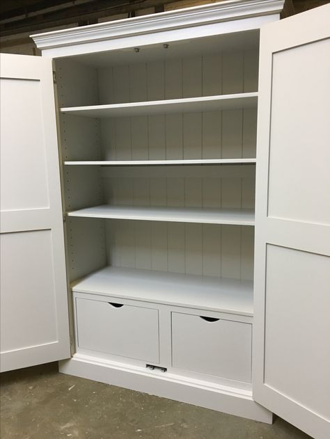 Bespoke cupboard with filing drawers. Made to order by Cobwebs furniture Company. Lounge Cupboards, School Cupboard, Filing Drawers, Wall Wallpapers, System Kitchen, Drawer Cupboard, Office Cupboards, Linen Cupboard, House Makeover