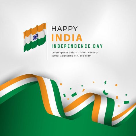 Happy India Independence Day 15 August Celebration Vector Design Illustration. Template for Poster, Banner, Advertising, Greeting Card or Print Design Element Template For Poster, India Independence, Illustration Template, 15 August, Poster Banner, Banner Advertising, August 15, Design Element, Vector Design