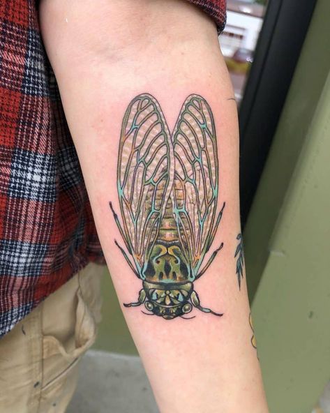 Top 71 Best Cicada Tattoo Ideas - [2020 Inspiration Guide] Cicada Hand Tattoo, Cicada Tattoo Color, Cicada Tattoo Meaning, Cool Bug Tattoos, Katydid Tattoo, Cicada Tattoo Design, Bug Sleeve Tattoo, Bug Tattoo Sleeve, Bug Tattoos For Women