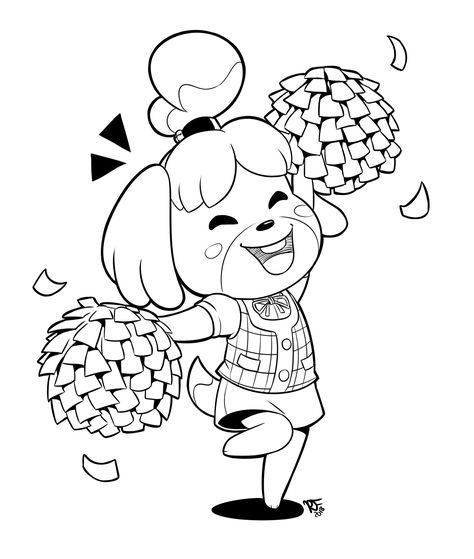 Russ: Day 24 - Isabelle #inktober2018 #SuperSmashBrosUltimate Animal Crossing Coloring Pages, Leaf Coloring Page, Animal Crossing Fan Art, Animal Crossing Characters, Animal Crossing Villagers, Printable Animals, New Animal Crossing, Animal Crossing Game, Leaf Coloring